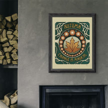 Poster de estilo vintage mágico de otoño