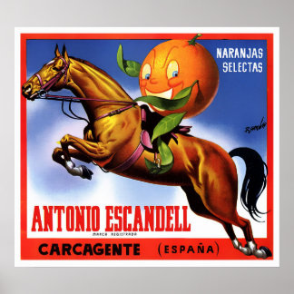 Póster poster DE ETIQUETA DE NARANJAS DE ANTONIO ESCANDEL