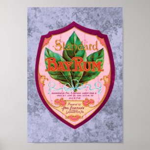 Póster Poster de etiquetas de Rum de la bahía de Vintage