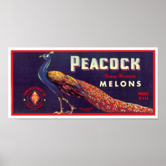 Póster Poster de etiquetas Peacock Melons