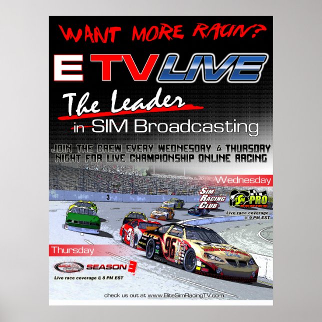 Póster Poster de ETV Live Racin (Frente)