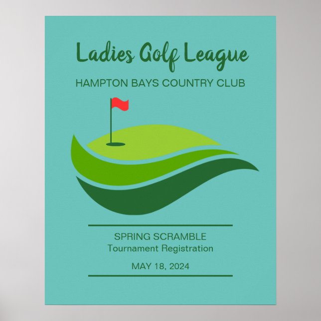 Póster Poster de Eventos de la Liga de Golf Damas (Frente)