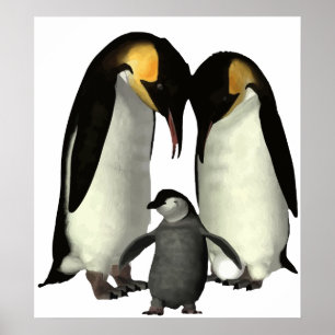 Póster Poster de familia Penguin