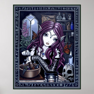 Póster Poster de fantasía del Alquimista Magic Workshop