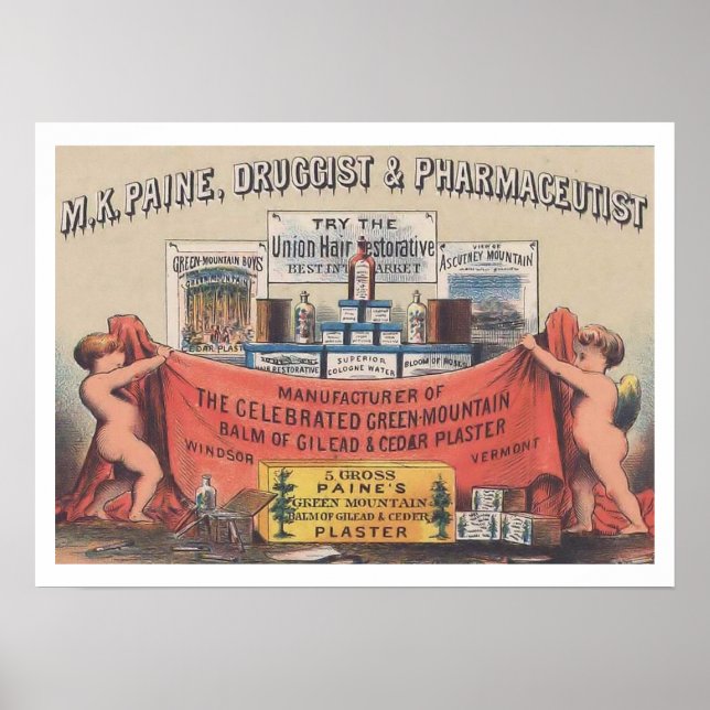 Póster Poster de farmacia Vintage (Frente)