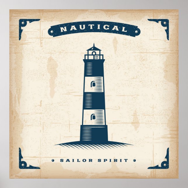 Póster Poster de faro de época 1 (Frente)