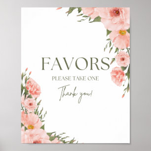 Póster Poster de favoritos florales de color de agua para