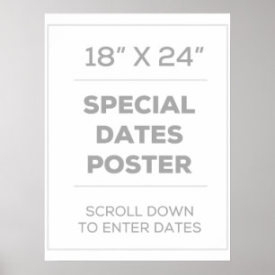 Póster poster de fechas especiales de 18" x 24"
