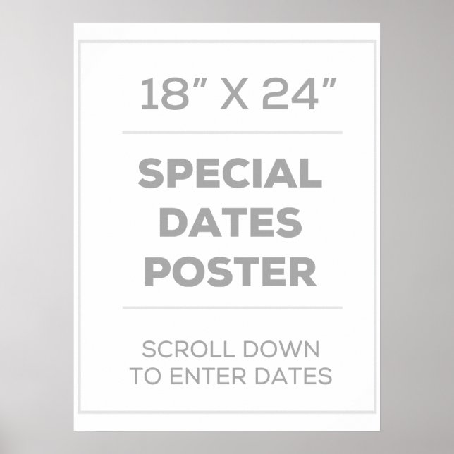 Póster poster de fechas especiales de 18" x 24" (Frente)