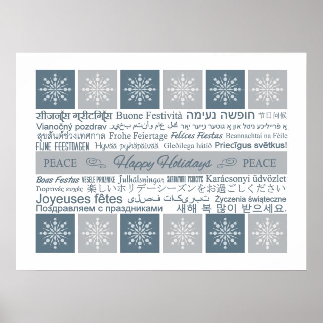 Póster Poster de Felices Fiestas políglota (Frente)