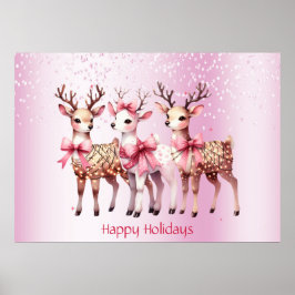 Póster Poster de feriado de navidades Deer