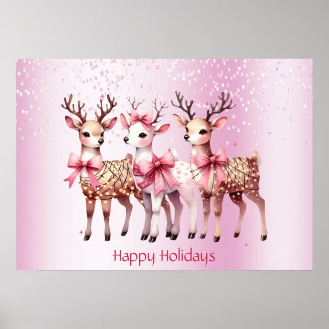 Póster Poster de feriado de navidades Deer (Frente)