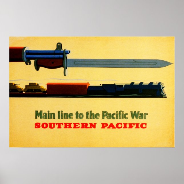 Póster Poster de Ferrocarriles Antiguos de la Guerra del  (Frente)