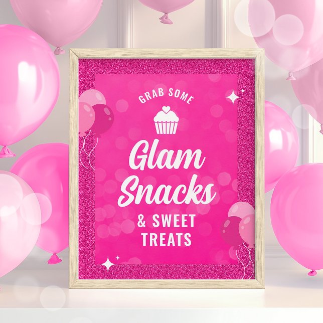 Póster Poster de fiesta de cumpleaños de muñecas rosas, b (Pill Doll Birthday Sign)