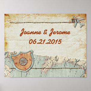 Póster Poster de Fiesta de mapas de viajes