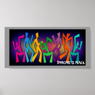 Póster Poster de figuras de danza del arcoiris