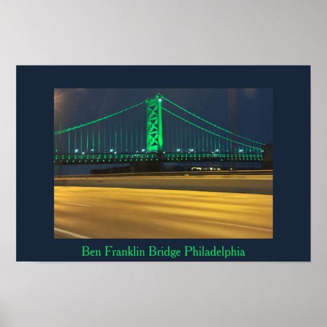 Póster Poster de Filadelfia del puente Ben Franklin (Frente)