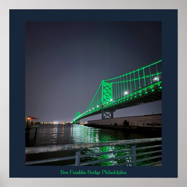 Póster Poster de Filadelfia del puente Ben Franklin (Frente)