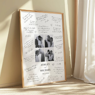 Póster Poster de firma de Boda de collage de fotos