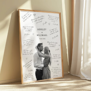 Póster Poster de firma de boda para invitados fotográfico