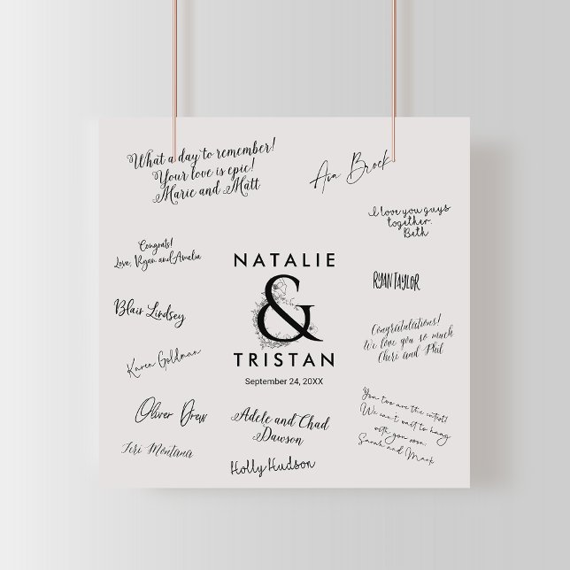 Póster Poster de Firma de Boda y Ampersand Floral Guest (Subido por el creador)
