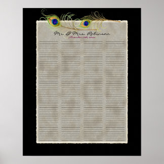 Póster Poster de firma de libro de invitados Peacock Feat