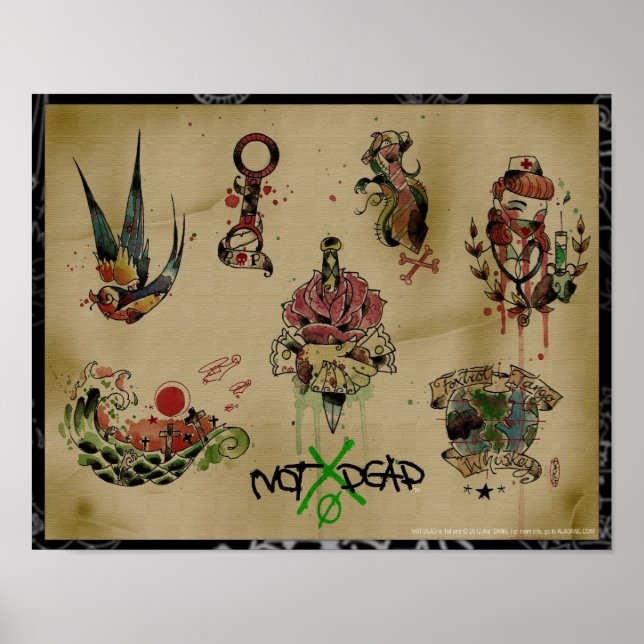 Póster POSTER de flash del tatuaje NOTxDEAD (Frente)