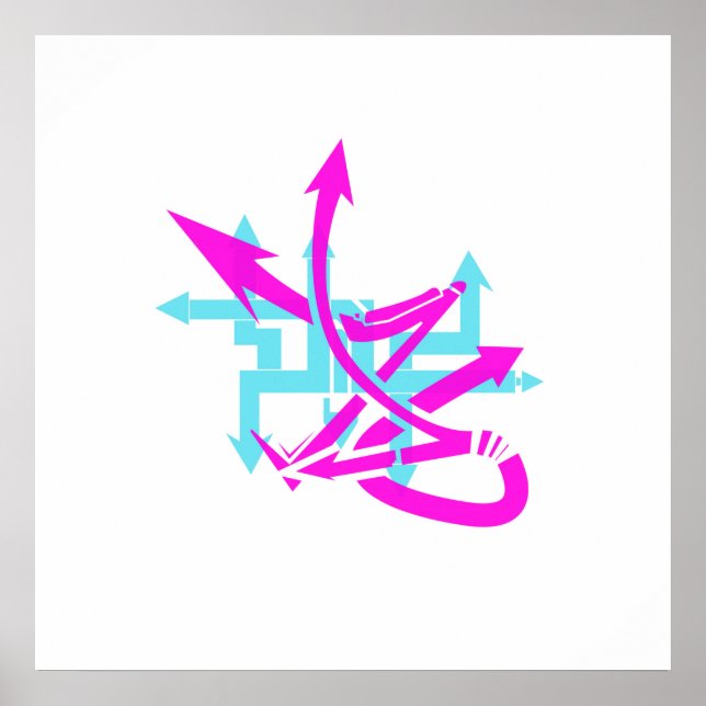 Póster Poster de flechas abstractas (Frente)