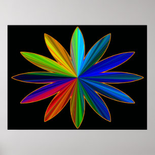 Póster Poster de flor arco iris
