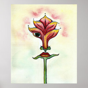 Póster Poster de flor rosa