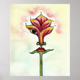 Póster Poster de flor rosa