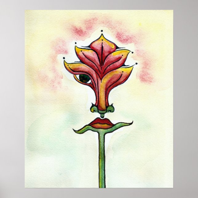 Póster Poster de flor rosa (Frente)