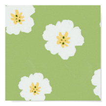 Poster de Flor Silvestre Botánica Green Retro