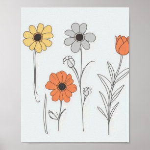 PÓSTER POSTER DE FLORES DE CASA