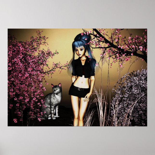 Póster Poster de flores de cerezo (Frente)
