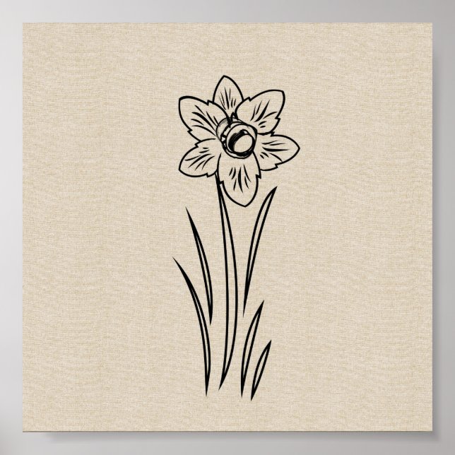 Póster Poster de flores de Daffodil (Frente)