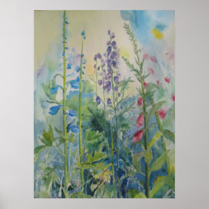 Póster Poster de flores de jardín