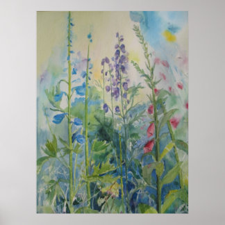 Póster Poster de flores de jardín