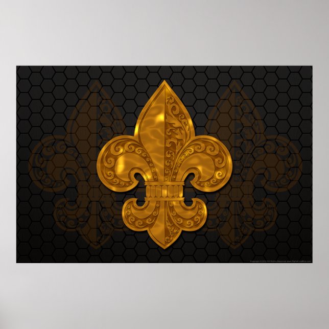 Póster Poster de flores de oro #1 (Frente)