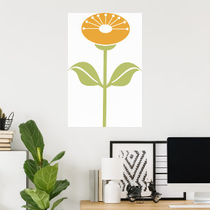 Póster Poster de flores naranja