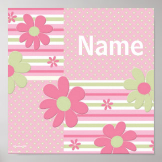 Póster Poster de flores personalizado para sala de Chicas