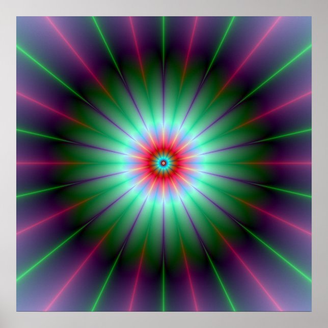 Póster Poster de flores radiantes (Frente)