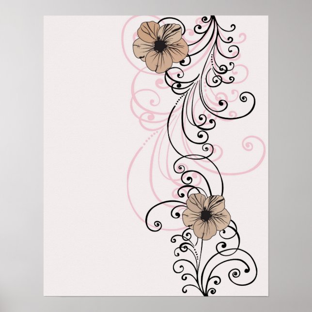 Póster Poster de flores retro (Frente)