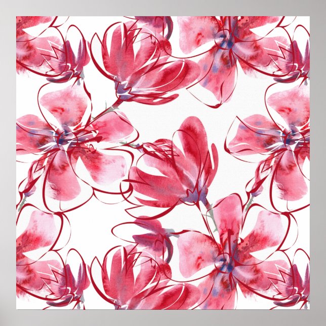 Póster Poster de flores rojas (Frente)