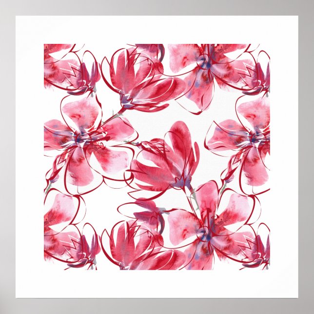 Póster Poster de flores rojas (Frente)