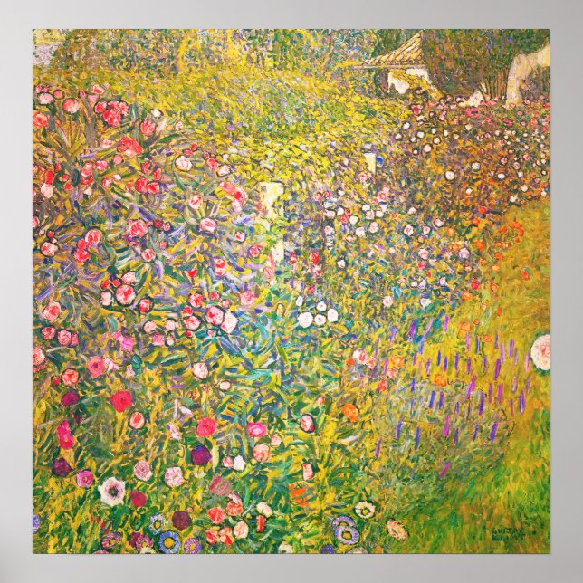 Póster Poster de Flores Rosa Gustav Klimt (Frente)