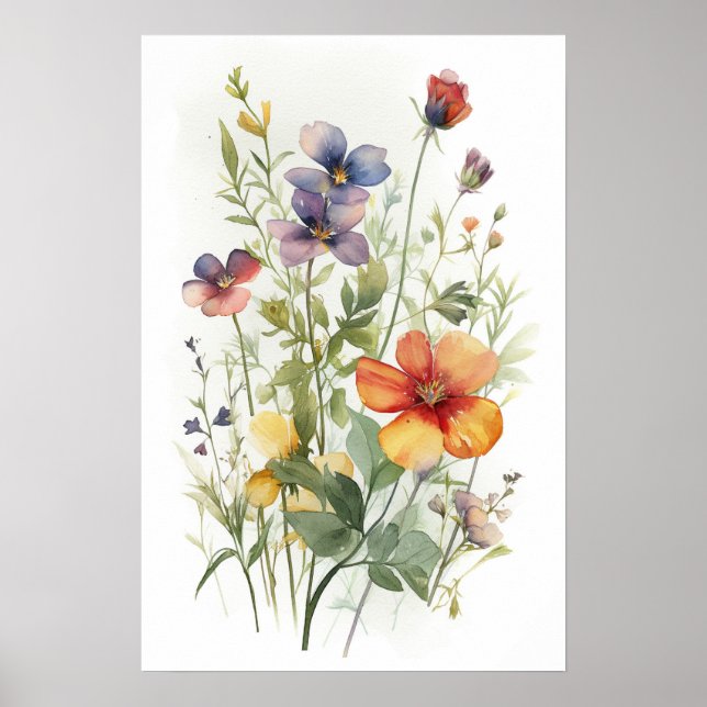 Póster Poster de flores silvestres acuáticas (Frente)