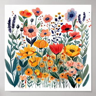Póster Poster de Flores Silvestres Botánicas Meadow