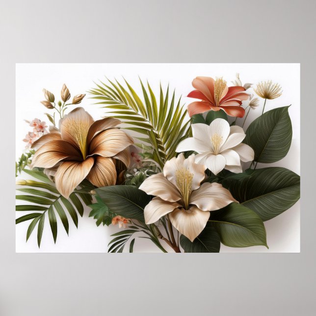 Póster Poster de Flores Tropicales (Frente)