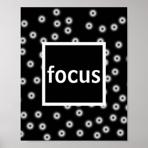 Póster poster de foco en abstracto en blanco y negro